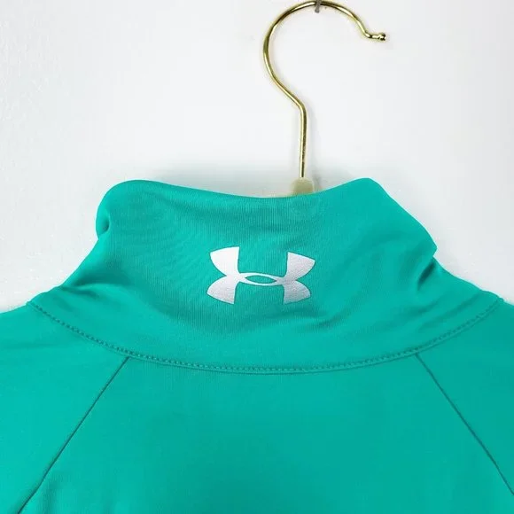 Under Armour Womens Jacket Large Semi Fitted All Season Teal Green Zip Up - Picture 5 of 10